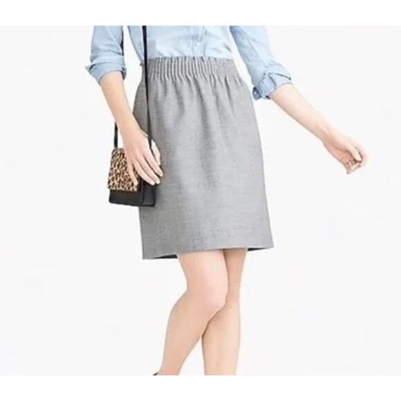 J Crew Skirt Womens 0 Gray Wool Blend Sidewalk Style Lined + Pockets Preppy NEW - Picture 2 of 11